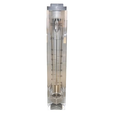 Neo-Pure Panel Mount Flowmeter 0.5-5 GPM | 1/2" MNPT Connection | Accurate Water Flow Measurement for Reverse Osmosis Systems, Filtration, and Industrial Applications
