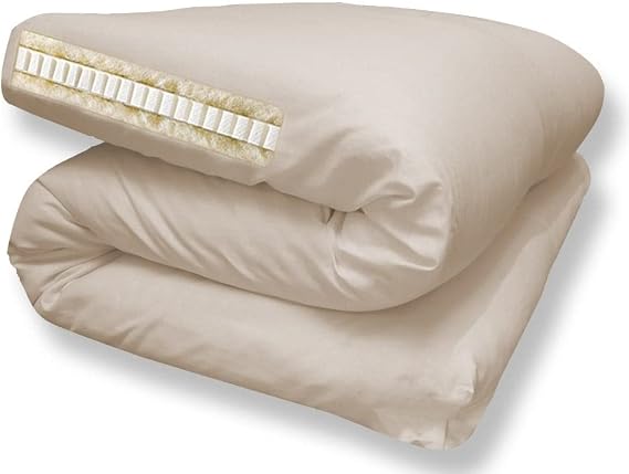The Futon Shop Organic Wool Shiki Futon Mattress Twin with Latex - Japanese Style Shikibuton Mattress for Floor - Medium Firm, Cotton Cover