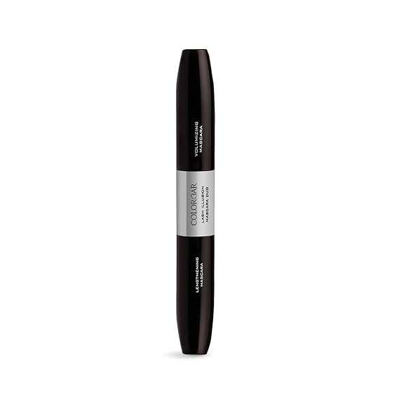 Colorbar Lash Illusion Mascara Duo - Lash Lengthening and Volumizing Mascara - Clump-Free, Crease-Proof, and Non-Flaking - Black - 0.27 oz