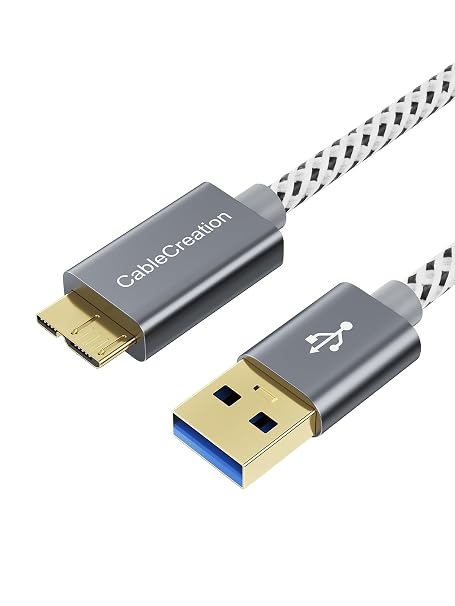 CableCreation Short USB3.0 Hard Drive Cable 1FT, USB 3.0 A to Micro B Cable