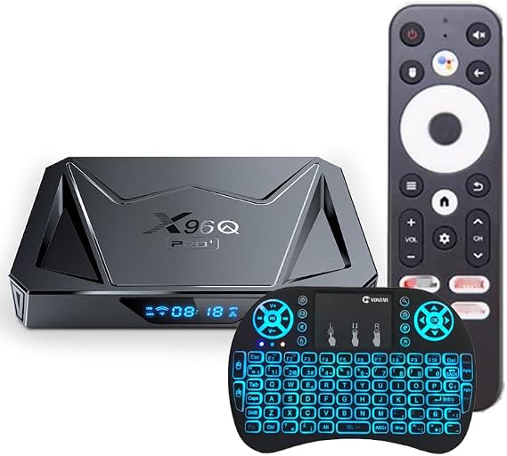 TV Box, X96Q PRO+ Android 14.0 Smart Box 4GB RAM 64GB Emmc H728 Quad-Core 64Bit ARM Corter-A53 CPU 8K Output BT5.0 2.4Ghz/5Ghz Wifi 1000M LAN Enternet,4GB+64GB