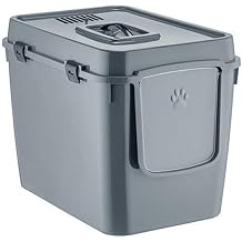 Handor Kapalı Kedi Tuvaleti XXL 57x39x43 - Gri