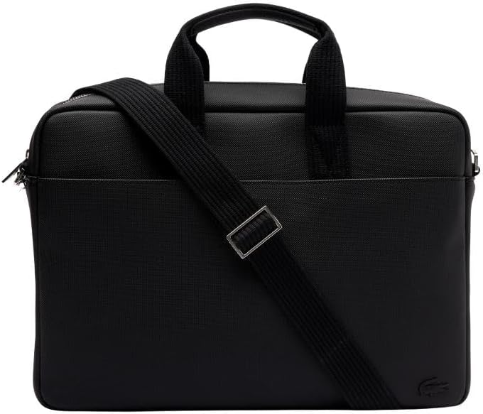 Lacoste Mens Classic Laptop Bag Black Medium Water Resistant One Size Black One Size