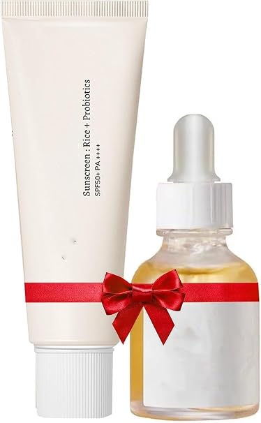 Korean Skin Care Set Korean Sun Protection Moisturiser & Korean Beauty of Glow Serum Teen Skincare Set Girls Skincare Gift Set