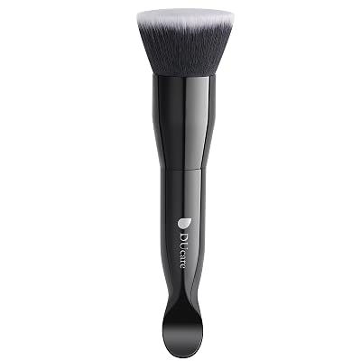 DUcare Foundation Brushes Flat Top Dual-Ended Kabuki Brush for Liquid, Cream and Powder Face Makeup With Handle