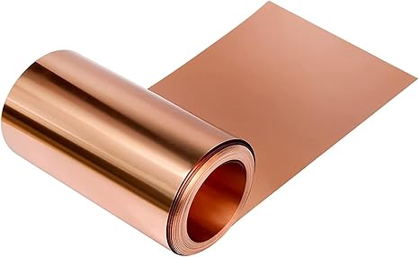 Pure Copper Foil Sheet Thin Cu Metal Foil Roll 99.99% Copper, 0.1mm x 200mm x 1000mm, 0.004 x 8 x 39, 1Pcs