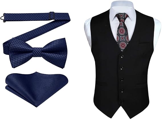 Enlision Bow Ties for Men Suit Vest Business Formal Dress Waistcoat