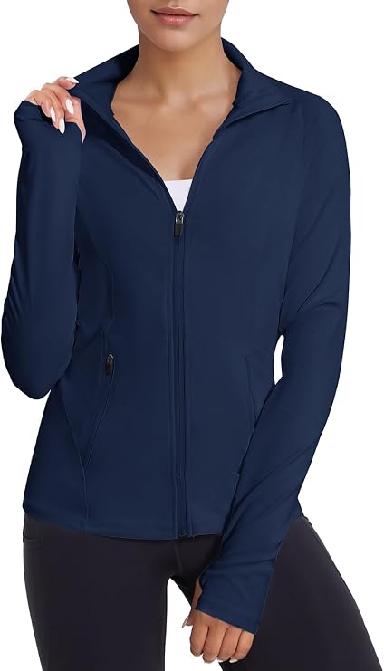 VUTRU Women Zip Up Athletic Jacket Slim Fit Workout Tops with Pocket