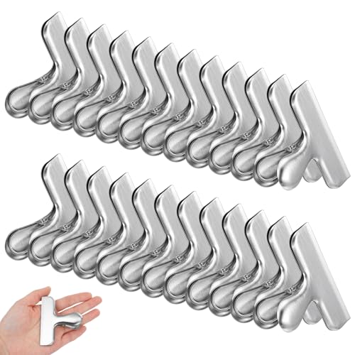 24 Pack Metal Bag Clips, Stainless Steel Chip Clips, Heavy Duty, 3 Inch Wide