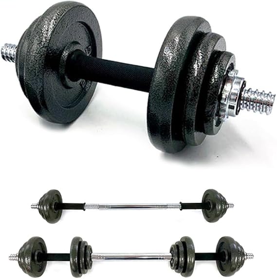 Can Also Be Used as a Barbell Adjustable Dumbbell 44 lbs, 66 lbs, 88 lbs, 110 lbs 2-Piece Set Iron Barbell Free Weight Adjustment