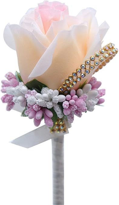 Groom Groomsman Rose Boutonniere Buttonholes Corsage Rose Flowers Brooch for Wedding Prom Party