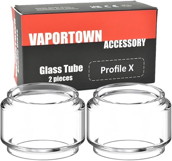 Vaportown 2X Spare Bubble Glass Tube for Wotofo Profile X Tank Transparent Fatboy Replacement Bulb Glass for Rebuildable Tank Wotofo Profile X RTA