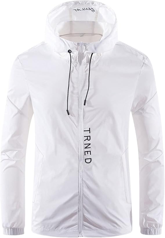 WWricotta Male Spring and Summer Sunscreen Ice Silk Thin Long Sleeved Zipper Hooded Solid Color Jacket Real Leather Coat Men