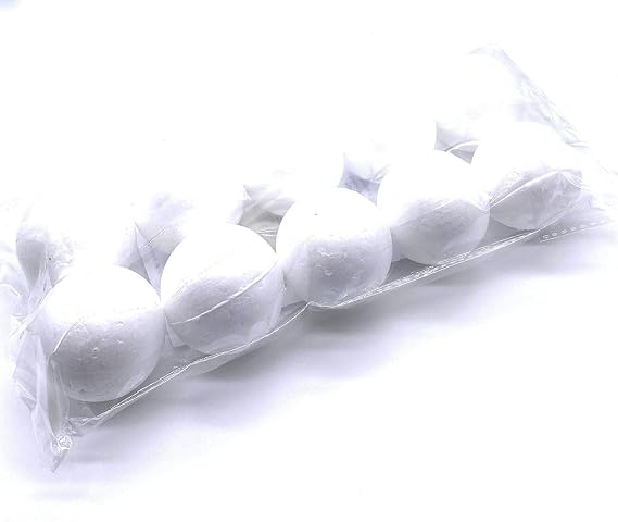 Small Polystyrene Balls - 5cm diamter - Pack of 10 Make your own Christmas Baubles, Decoration and other Craft