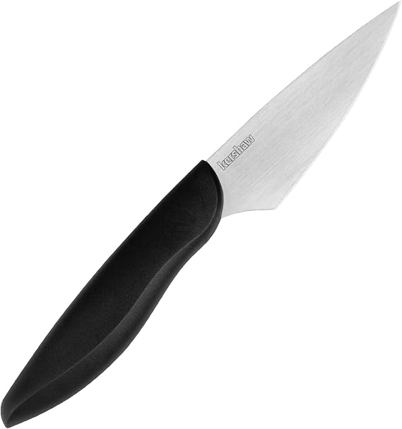 Kershaw 3.5 Paring Kitchen Knife, Black, 3.5 Inch Blade | Polypropylene Handle, Includes Sheath, Paring Knife for Herbs, Fruit, Vegetables and More