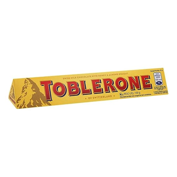 Toblerone Swiss Milk Chocolate w/Honey & Almond Nougat - 3.5 oz / 100g