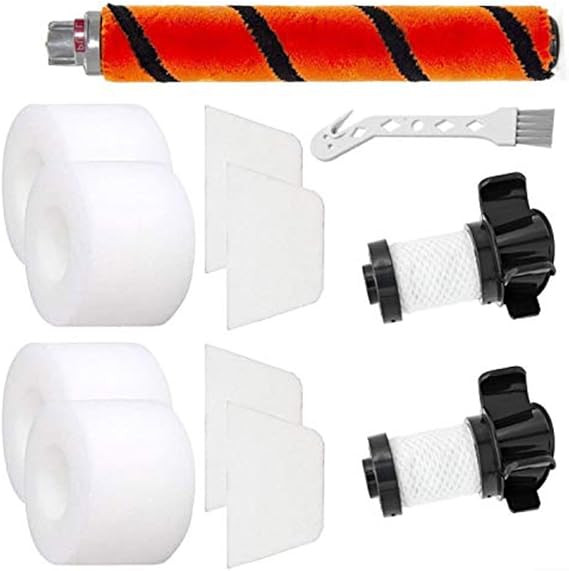 Replacement Kit Fits for Shark Duo-Clean IF100 HV390 IF200 IC205 Vacuum Cleaner1 Soft Brush Roll 2 HEPA Filters 4 Foam & Felt Filters