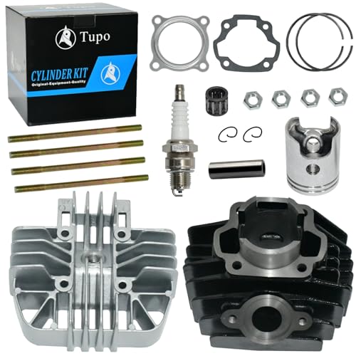 Tupo 47mm 80cc Cylinder Head Piston Ring Gasket Top End Rebuild Kit Compatible with Yamaha PW80 Y-Zinger PW 80 1983-2006, Big Wheel BW80 1986-1990