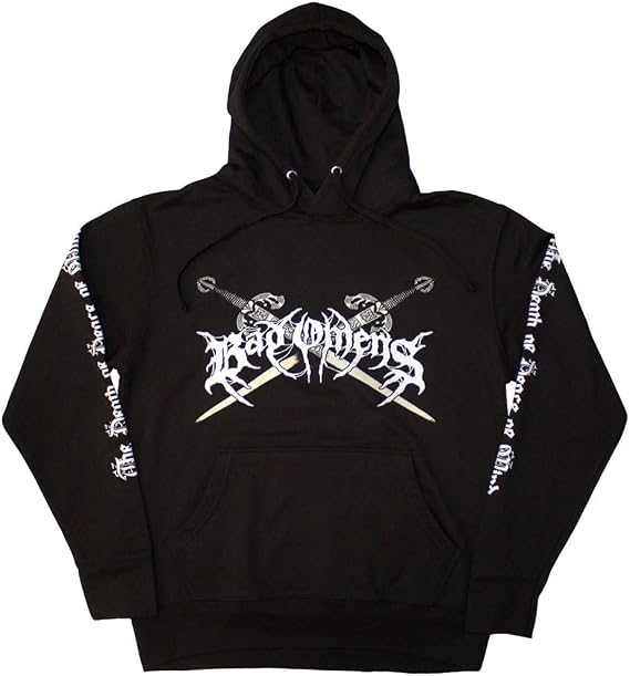 Rock Off officially licensed products Men's Bad Omens Skull And Candles Hooded Sweatshirt Black