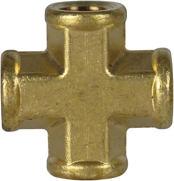1/8" Female FNPT Brass Forged Equal Cross Pipe Thread Fitting 4 Way 102A