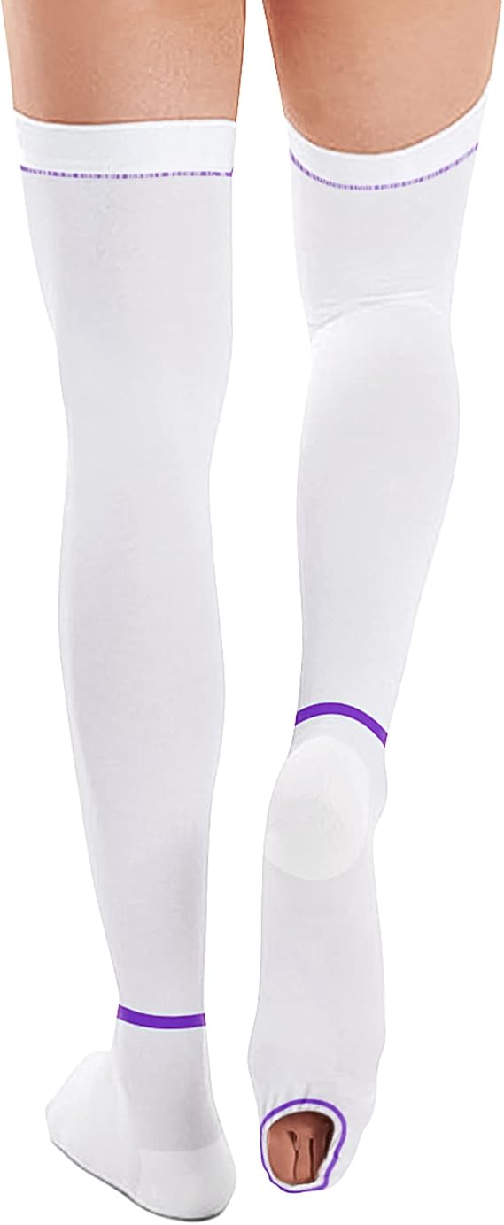 T.E.D. Anti Embolism Compression Stockings Thigh High Knee High for Women Men, 15-20 Mmhg Compression TED Hose.