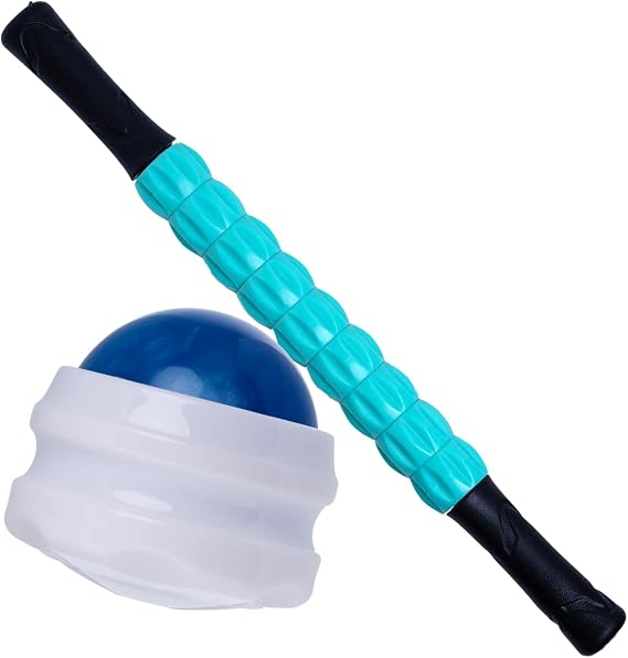 Bruizex Post Liposuction Massage Roller Stick & Fibro Roller Massage Ball Bundle