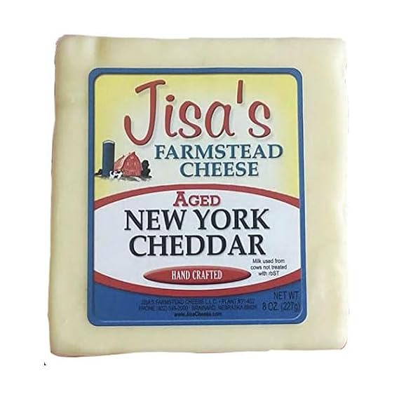 Aged New York Cheddar | 6-Pack | 8 oz Each | Artisan Cheese | Made with Whole Milk | Crafted in Small Batches | Jisa's Farmstead Cheese