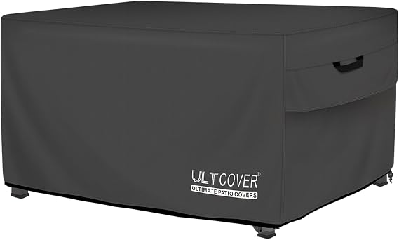 ULTCOVER Waterproof Rectangular Gas Fire Pit Table Cover 42x24 inch, Black