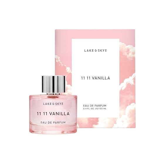 Lake & Skye 11 11 Vanilla Eau de Parfum 100mL - Long Lasting - Vanilla, Cashmere, Dreamy, Creme, Skin Musk, Clean, Vegan, Paraben-Free, Cruelty-Free
