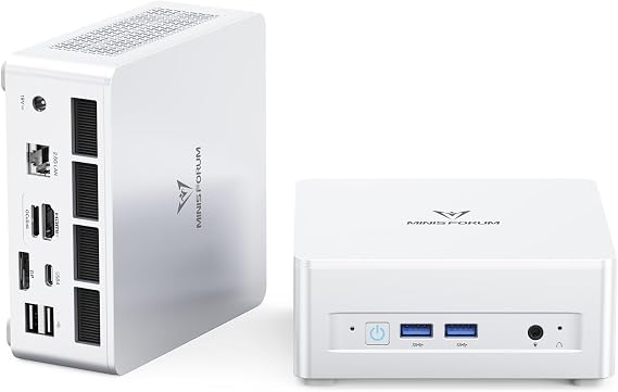 MINISFORUM UM880 Plus Mini PC AMD Ryzen 7 8845HS 8C/16T Desktop Computer 32GB RAM 1TB SSD HDMI/DP/USB4 port, AMD Radeon 780M, 2.5G RJ45 and 4 USB Ports
