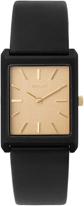 Breda Virgil 1736 Square Wrist Watch with Genuine Leather Band, 26MM