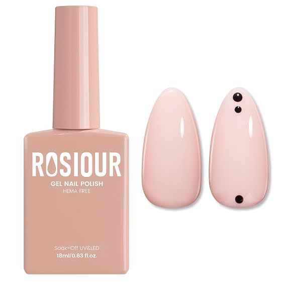 TPO and Hema Free Nude Gel Nail Polish- 18ml Hypoallergenic Non Toxic Nude Pink Nail Polish Gel, Long Lasting Soak Off UV Nail Polish for Manicure Nail Design Salon Home DIY
