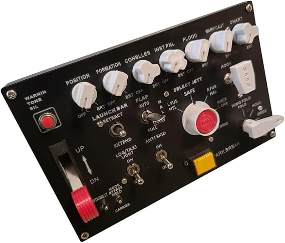 Torquino Flight Simulator Panel D101 F/A-18 Universal Carrier Landing Switch Panel for DCS, Cockpit Backlit Controller Panel, Realistic Landing Gear Control, USB, Compatible with Multi Games
