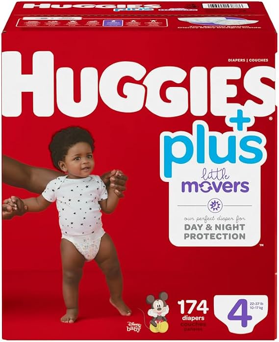 Huggies Plus Diapers, Size 4, 174 Count