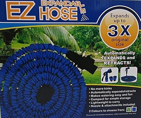 ADEPTNA 50FT Expandable Hose Flexible Heavy Duty Garden Magic Water Hose Pipe Sprayer with 7 Settings – Super strong and durable – Makes watering easy and fun (BLUE)