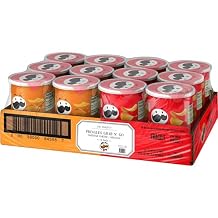 Pringles Potato Crisps Chips, Kids Lunch Snacks, Grab N' Go - Cheddar Cheese & Original (12 Cans)