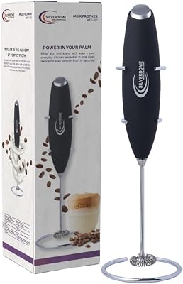 Silverdomes Powerful Handheld Milk Frother, Stainless Steel whisk for Silky Foam in Seconds, Battery OperatedNot Included, Perfect for cafe-style drinks, Coffee, Lattes, Cappuccino, Hot Chocolate.