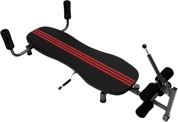 Back Stretch Decompression Bench,Adjustable Back Stretch Machine,Inversion Table Workout Bench with Hand-Crank Stretching Retraction,Inversion Traction Table for Relieving Hunchback,Capacity 330.7Lbs