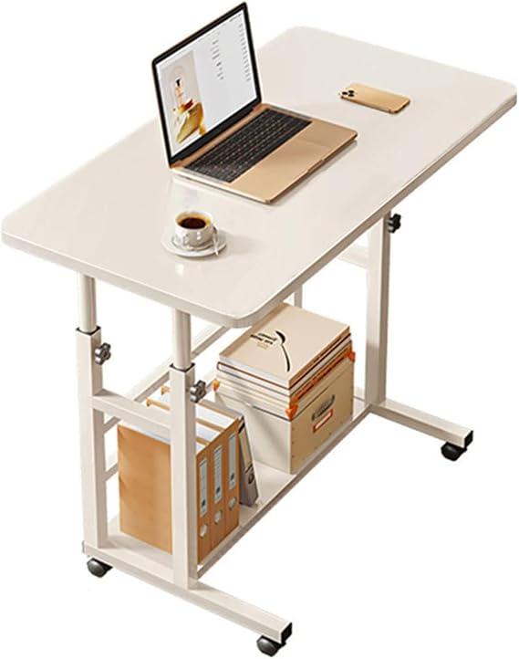 Elevating Table, Computer Desk, Lifting Table, Large Capacity Storage Space, Height 23.6 - 35.4 inches 60 - 90 cm, With Casters, Width 23.6 / 31.5 inches 60 cm, Adjustable Height, Office Desk,
