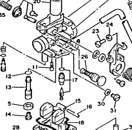 JIK Carburetor for Yamaha Trailway TW200 1987-2000 2JX-14301-02-00