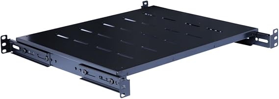 Rising Fixed Rack Server Shelf 1U 19" 4 Tier Post Rack Mount Adjustable Deep Server Network Rack 14"-20.5" depth SA0260-0101
