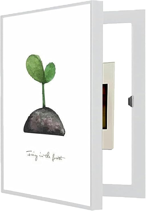 Fuse Box Cover Cabinet Decorative, Electrical Panel Decorative Painting, Electric Meter Box with Lid, Electric Box Flip Switch Box Wall Painting(White,50 * 60cm)