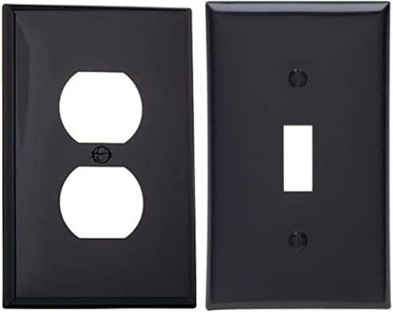 Leviton PJ8-E, 1 pack, Black and Leviton 80701-E, 1 Gang 1-pack, Black