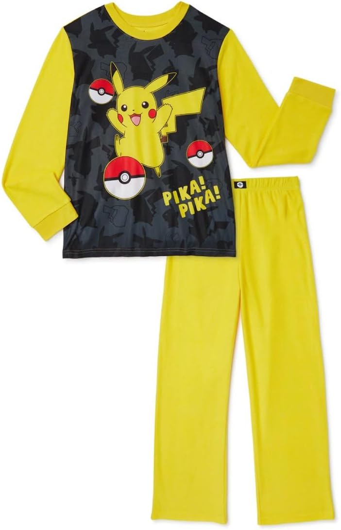 Pokemon- Boys Two Piece Pajama Sleep Set- Long SleevePant Sizes 4-16