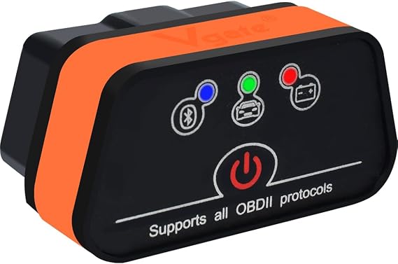 Vgate iCar2 BLE 4.0 OBD2 Bluetooth Adapter Auto Scanner Car Diagnostic Tools Engine System Diagnostic Tools for Android/IOS (Black/Orange)