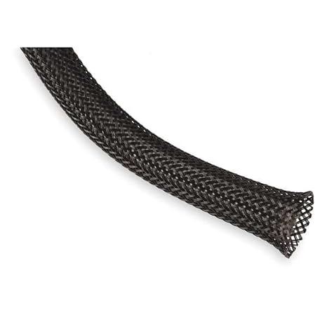 Braided Sleeving, 0.125 in., 10 Ft., Black
