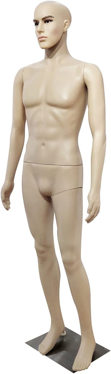 Mannequin Torso Male Mannequin Straight Hand Straight Foot Body Model Mannequin Male Dummy Torso Tailor Clothes Model Display Men's Full BOD, Skin Color Dress Form