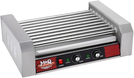Great Northern Popcorn Hot Dog Roller Machine | Stainless-Steel Cooker with 9 Rollers to Cook Up to 24 Hot Dogs - Concession Stand Supplies