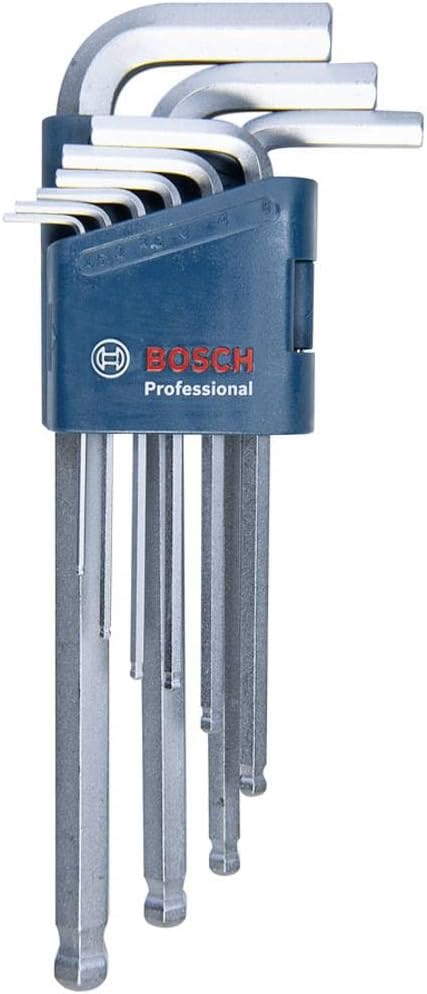Bosch Professional allen key set 1600A01TH5, HEX 9 piece angle key, 1.5-10.0 mm, blue
