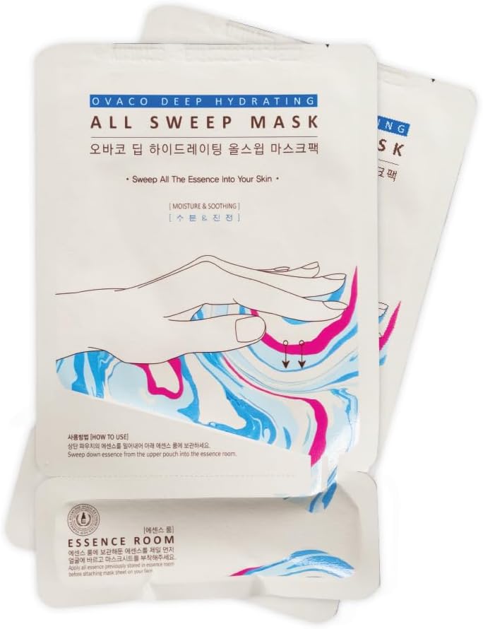 Ovaco Paper Face Mask - Lotus Extract, Trehalose, Vitamin Complex | Moisturizing & Soothing Paper Mask | In-Depth Moisture & Repair for Sensitive and Dry Skin